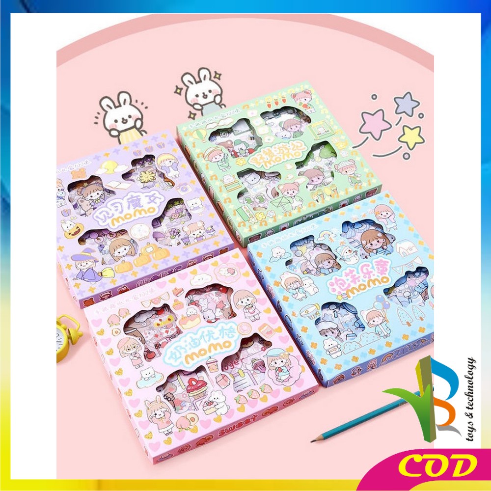 RB-C473 Stiker 2D Isi 100pcs Sticker Aesthetic Karakter / Stiker Buku Diary Tumblr Botol Motivasi Lucu Kekinian Dekorasi Scrapbook