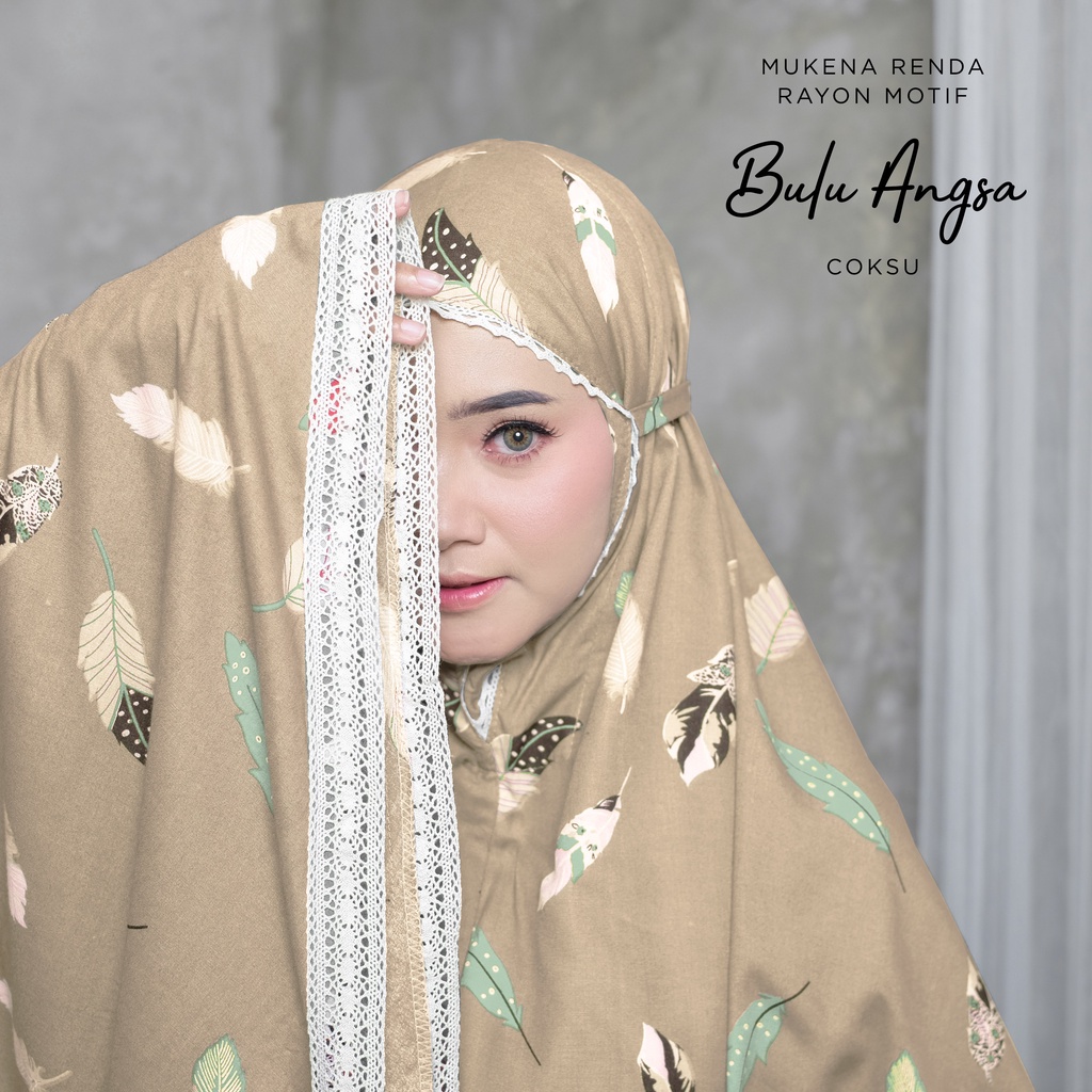 MUKENA BALI TASIK - MUKENA RENDA RAYON DEWASA MOTIF BULU ANGSA