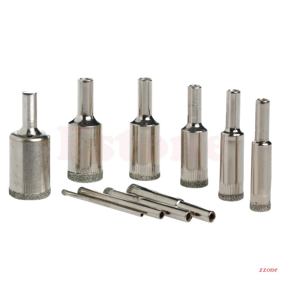 Zzz New 10pcs 3mm-20mm Diamond Hole Tile Keramik Kaca Marble Coated Drill Bit