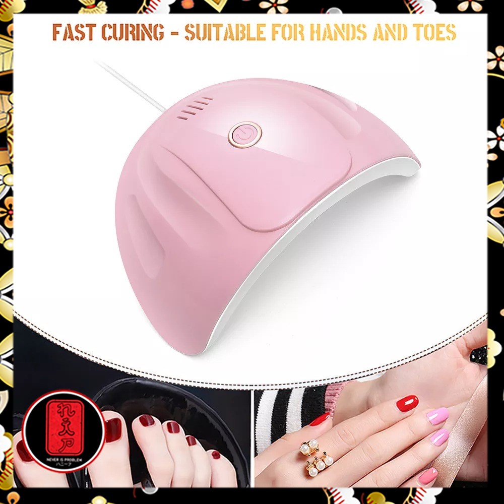 OBIZOL Pengering Kutek UV Lamp Nail Dryer USB Charge 54W - MINI-803 - Pink