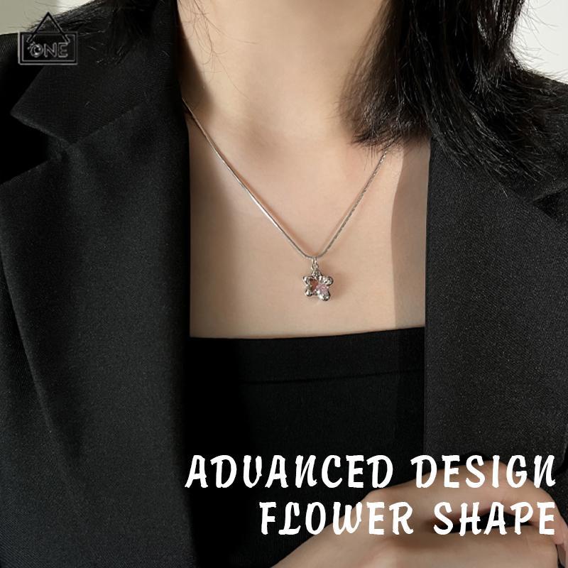 COD❤️Kalung Bunga Rantai Klavikula Mewah Sense Light Desain Canggih Wanita-A.one