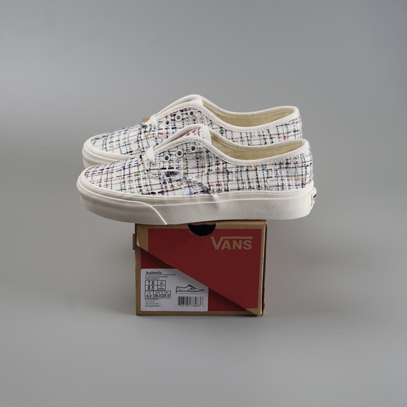 Vans Slip On Original Plaid Woven Marshmellow Original 100% Bnib