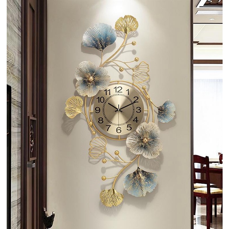 Jam Dinding motif bunga mewah Ruang Tamu, Ruang Makan ,Jam Mewah ,Jam Dinding Jam C