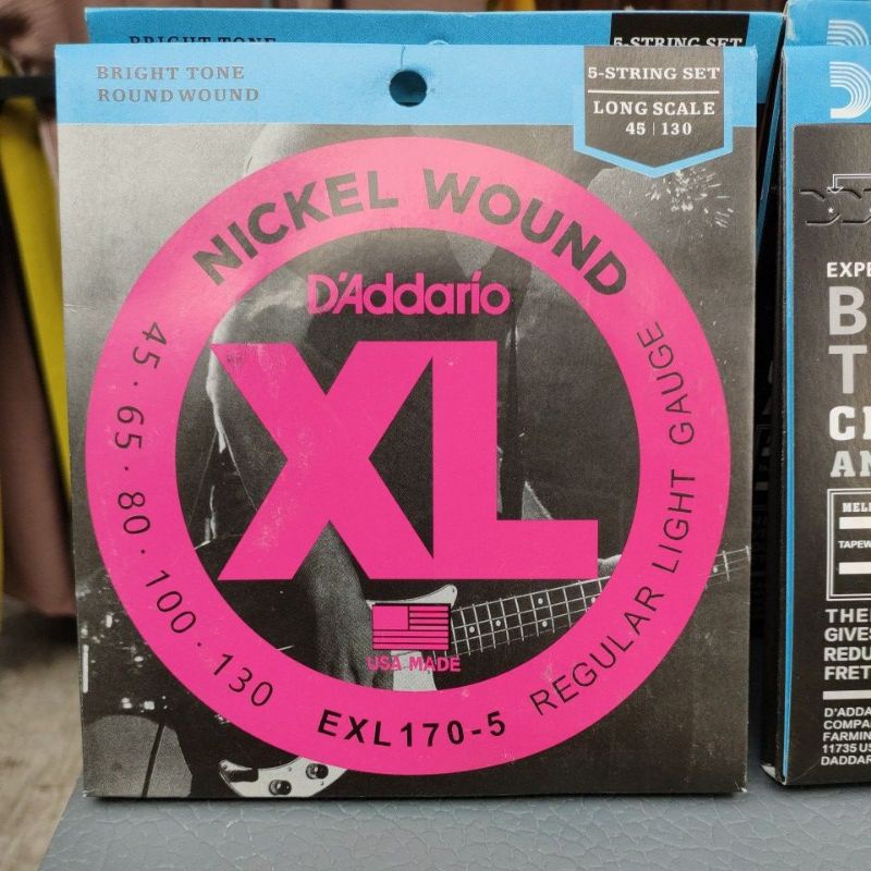 Senar Bass D'addario 5 strings 5 string EXL 170 - 5 Nickle Wound 45 - 130 daddario