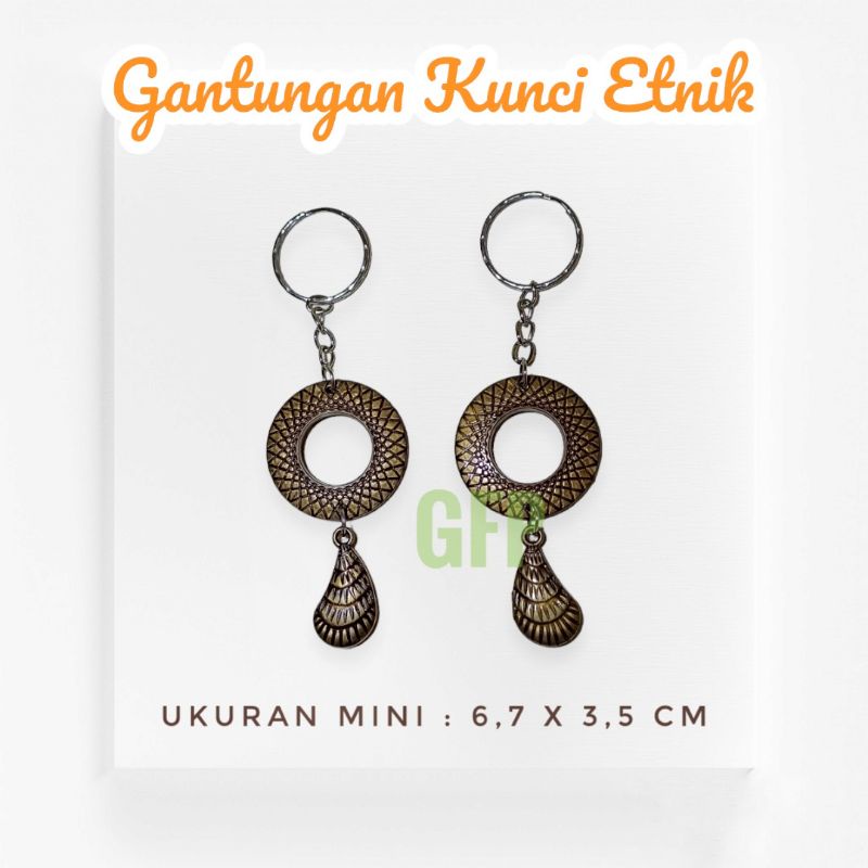 Gantungan Kunci Model Anting Bulan - Ganci Etnik Warna Tembaga