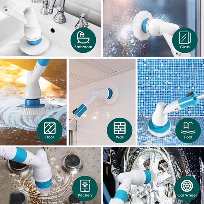 Sikat Lantai Elektrik Multifungsi Pembersih WC Lantai Kamar Mandi Lantai Kayu Dinding Keramik Dapur