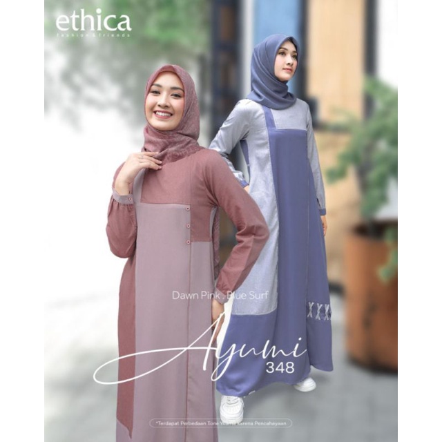 Gamis Ethica Ayumi 348 Dawn Pink Ayumi 348 Blue Surf