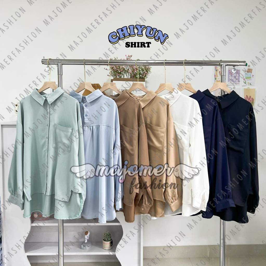 MAJOMER | CHIYUN SHIRT - KEMEJA BASIC POLOS WANITA