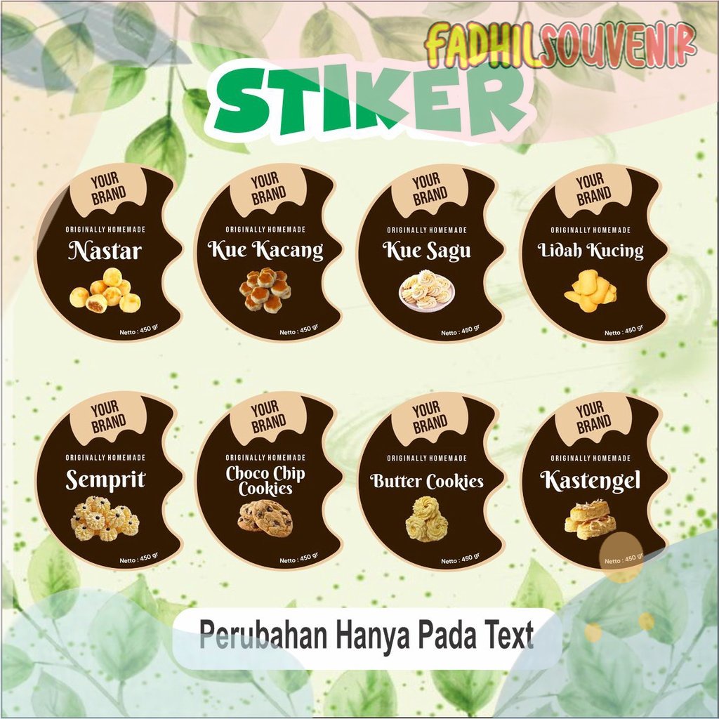 

CETAK STIKER KUE KERING LEBARAN COOKIES BULAT MAKANAN LABEL KEMASAN TOPLES KUE IDUL FITRI Fadhilsouvenir