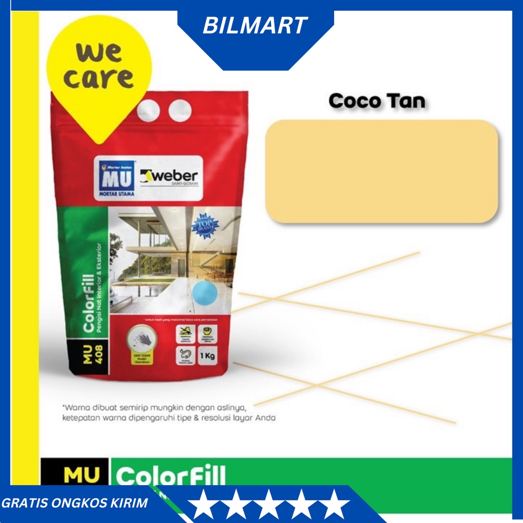 Pengisi Nat Keramik Mu-408 Colorfill Mortar Utama Semen Nat Keramik-COCO TAN