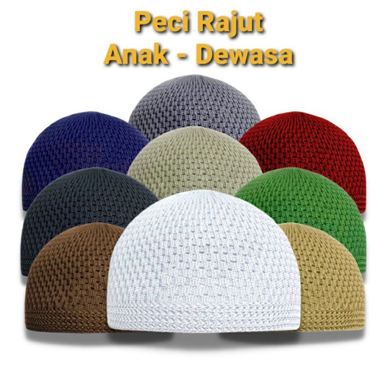 PECI RAJUT KAIN MURAH BERKUALITAS BAHAN TEBAL/ peci haji