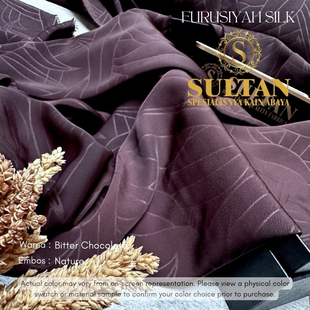 50CM EMBOS NATURE FURUSIYAH SILK BITTER CHOCOLATE KAIN ABAYA SULTAN (MEREK LAMA: FURSAN SILK)