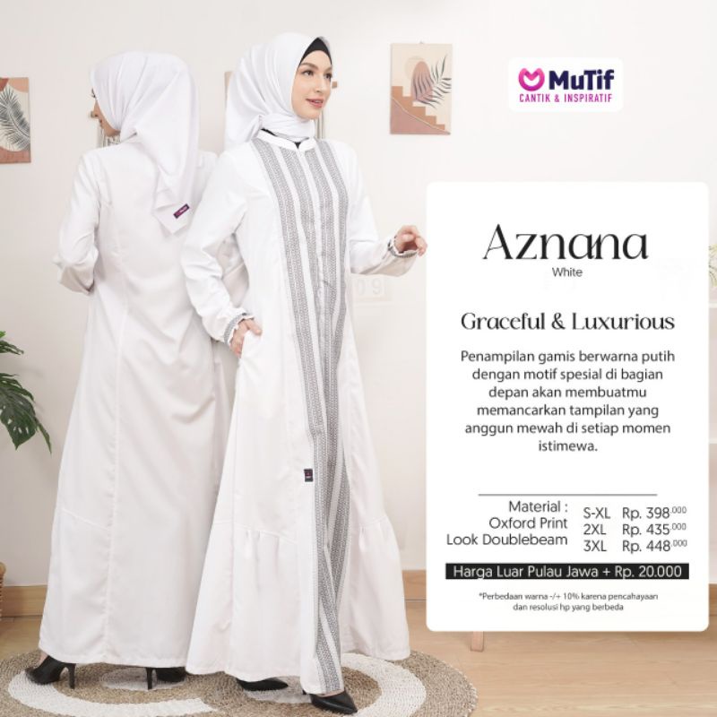 GAMIS MUTIF AZNANA WHITE