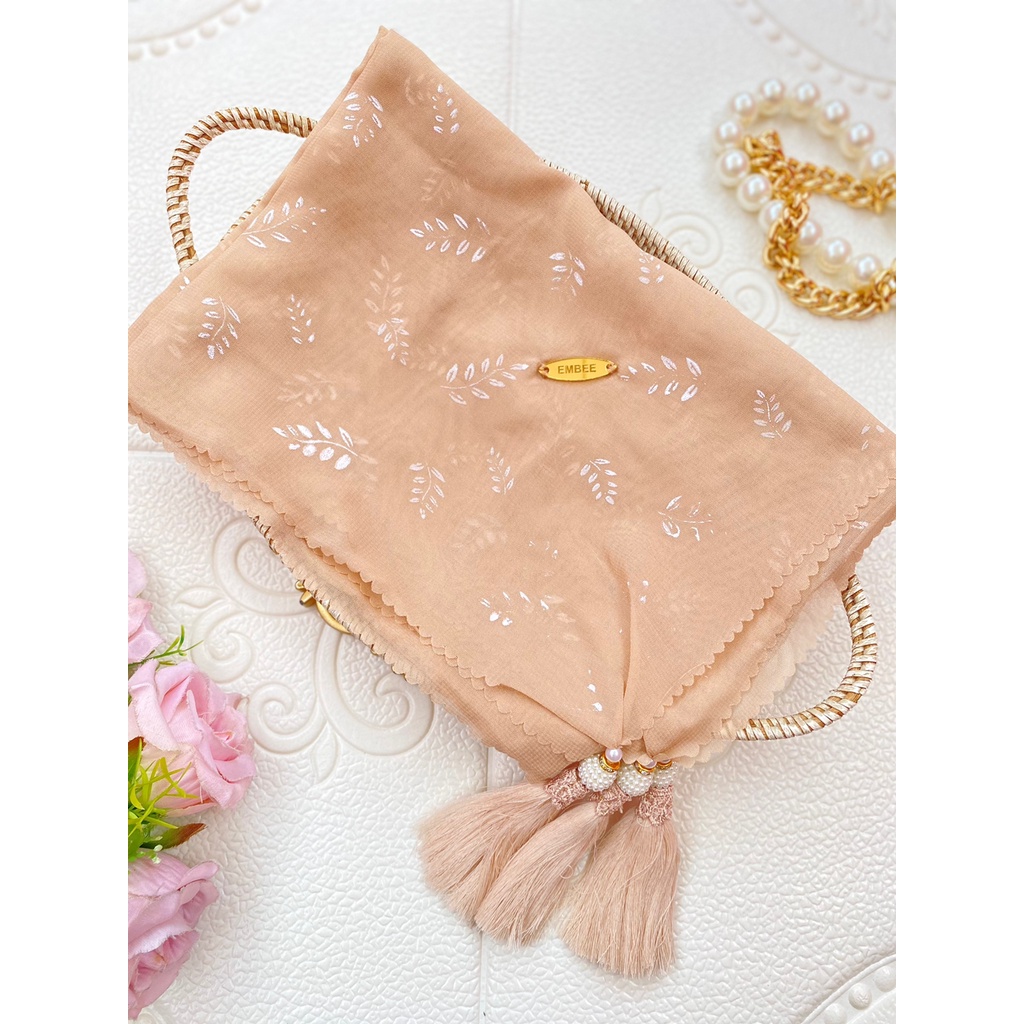 AFIFAH ID STORE - Segi Empat Tasel / Hijab Tasel Motif / Hijab Bella Segi Empat Tasel / Kerudung Tasel