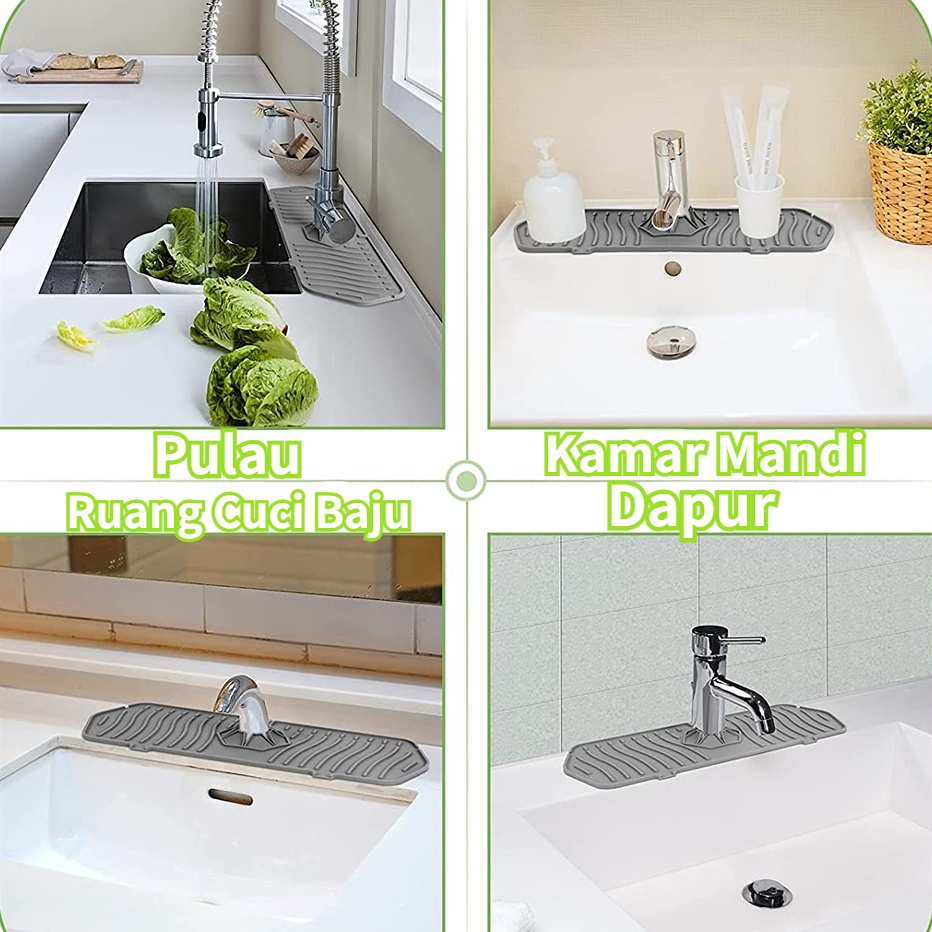 【COD】Alas Pelindung Keran Wastafel Dapur / Kamar Mandi Cepat Kering Anti Jamur / Faucet Absorbent Mat /Alas Pelindung Keran Wastafel Dapur