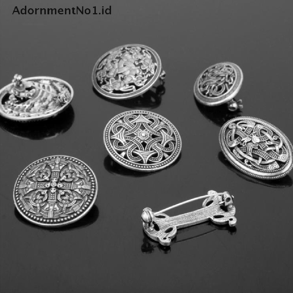 [AdornmentNo1] 1pc Viking Pertengahan Perisai Bros Pin Jubah Selendang Pin Celtic Norse Jewellery [ID]