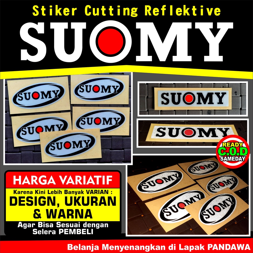 Stiker Cutting Reflektive " SUOMY " Merk Helm