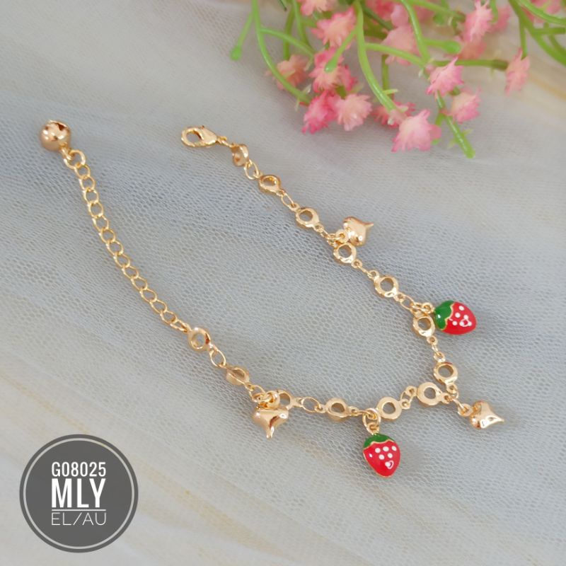 Gelang tangan/kaki anak Meilyn Rantai Strawberry Gold G08025