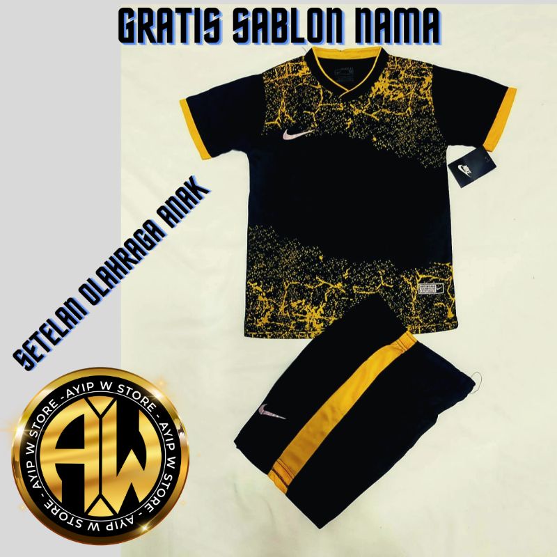 ( FREE SABLON NAMA ) baju bola anak baju olahraga anak setelan baju bola anak SD SMP