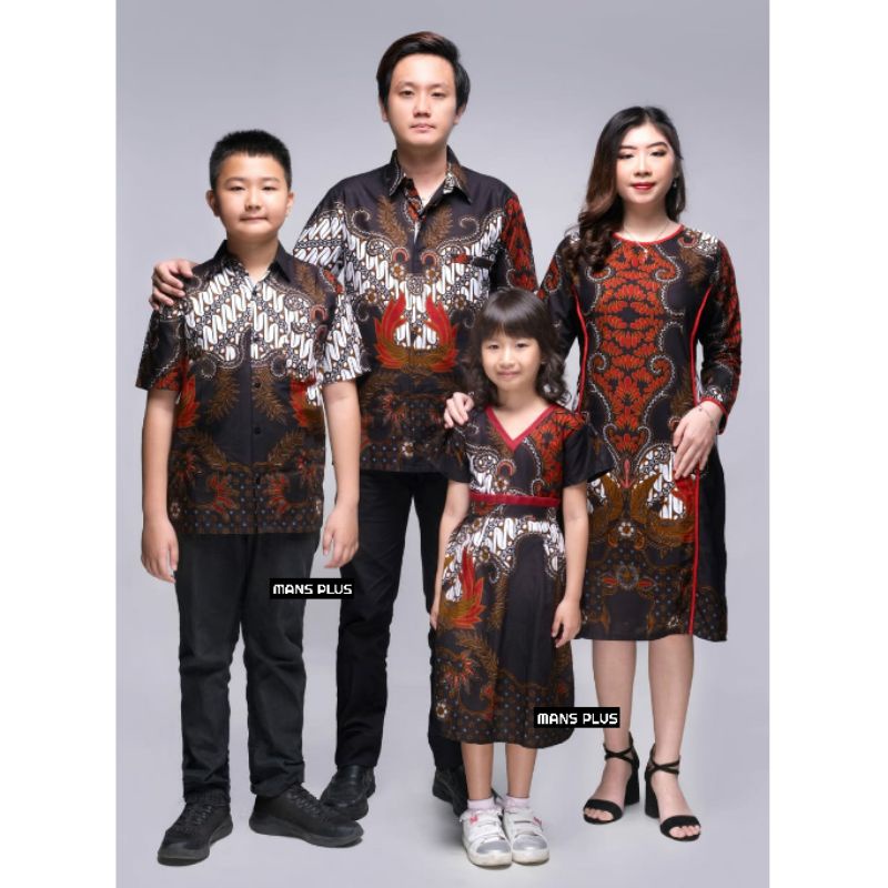 Couple Batik Dress Tunik Jumbo 4L-5L Sarimbit Pasangan Seragam Keluarga Modern MTA