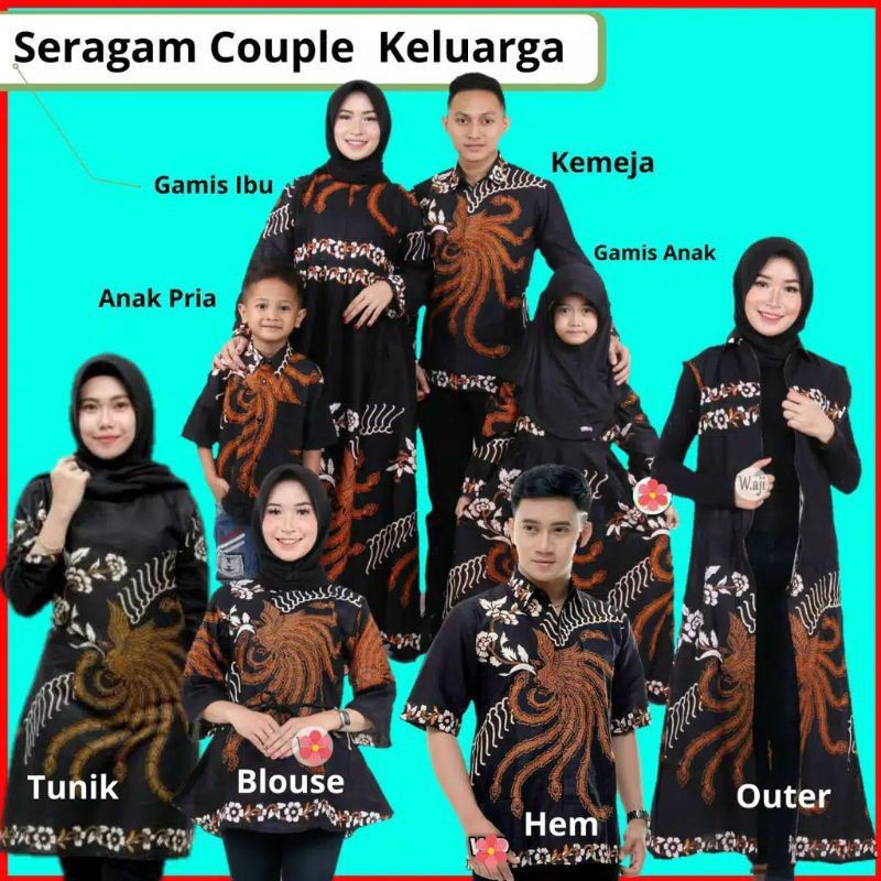 Bisa [ COD ] Couple Gamis Batik Termurah Motif Blarak