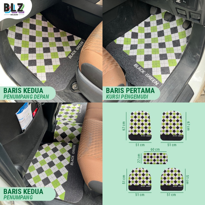 Bolizun Karpet Mobil Mie Bihun Universal pencetakan polapvc mie bihun 5 PCS - 2 Baris 16mm