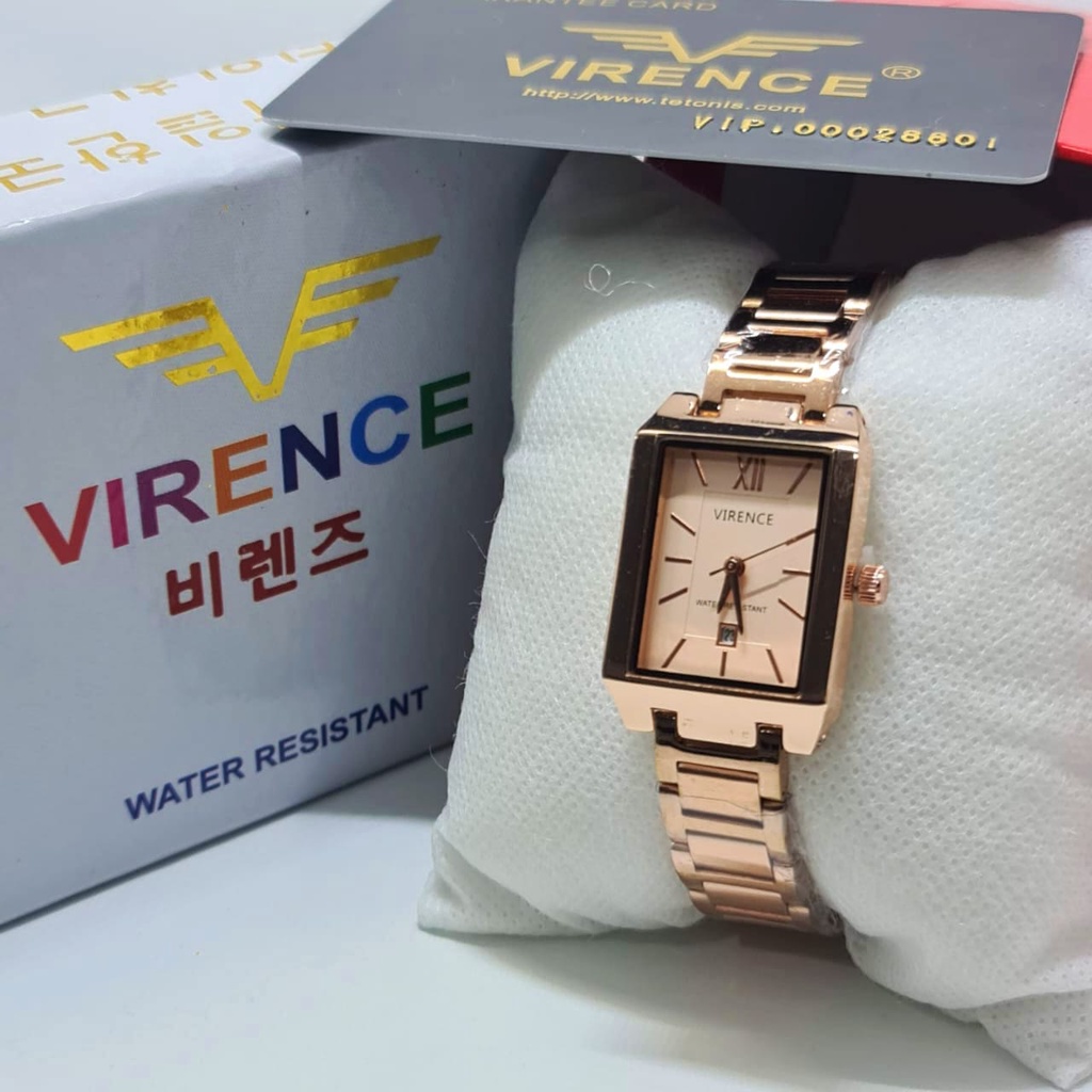 Jam Tangan Wanita Analog Virence V 3006 Rantai Original Tahan Air