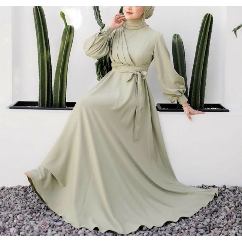 gaun pesta muslimah - gaun kondangan - dress terbaru - gaudress polos