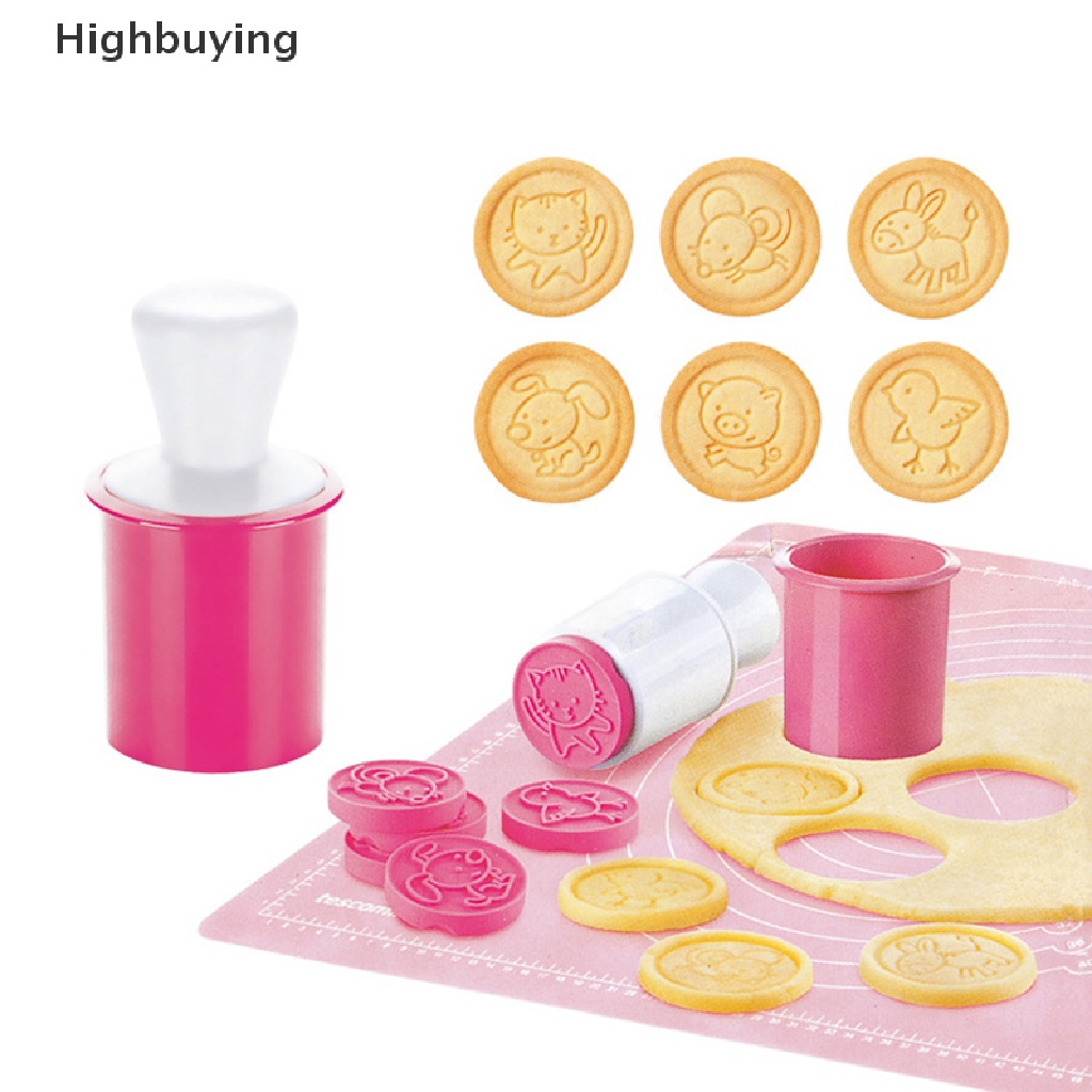 Hbid 1Set Silikon Cookie Stamp Cutter DIY Pastry Kue Cookie Self Made Embossed Seal Cookie Mold Kartun Hewan Natal Timbul Cetakan Glory