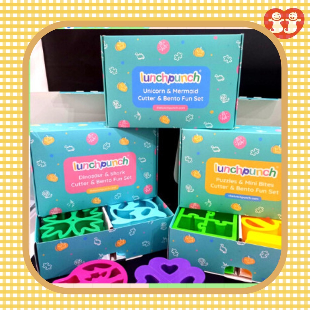 LunchPunch / Lunch Punch Cutter &amp; Bento Set - Pemotong Roti Hiasan Lunch Box Kotak Bekal Cups Attractive Gift Sets