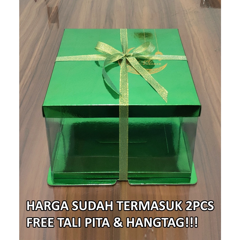 

Cake Box Kotak Mika (Edisi Lebaran), Hampers, GiftBox, Sangjit, Seserahan (HARGA SUDAH TERMASUK 2PCS BONUS FREE TALI PITA DAN HANGTAG)