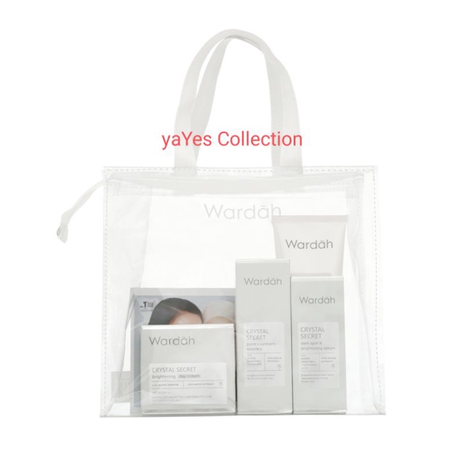 Set Perawatan Wajah Bundling Wardah Crystal Skin Package Paket Hemat Isi 4 Free Totebag &amp; Greeting Card Kit Muka Face