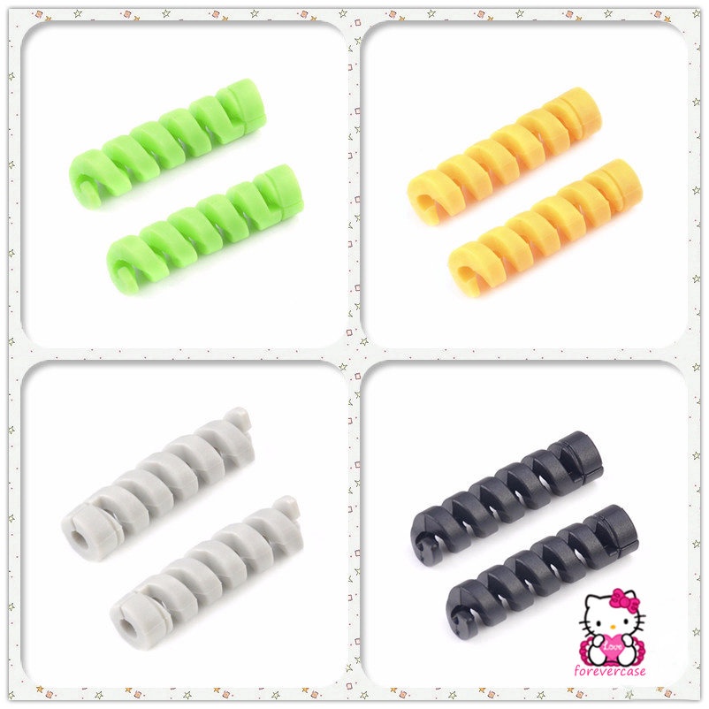 1pc Pelindung Jalur Data Kabel Data Silikon Spiral Warna Permen