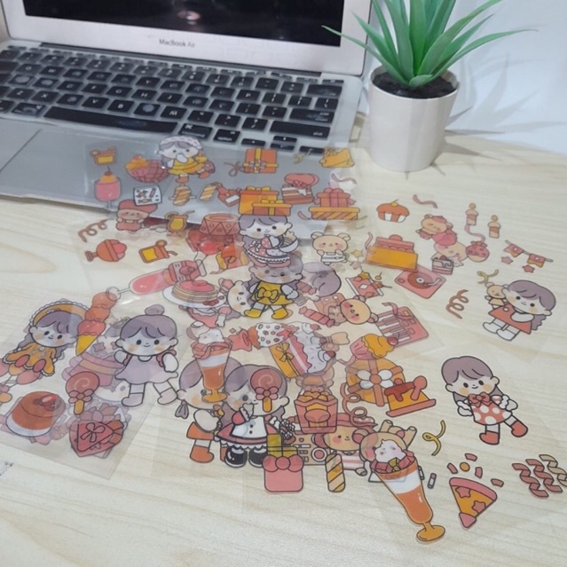 

Sticker Anak Anime Tempelan Buku Mainan Anak Waterproof 1pcs Stiker Buku Botol Kulkas Dinding