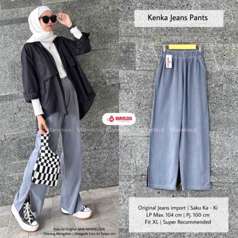 KENKA JEANS PANTS BY MARVELOUS / CELANA KULOT JEANS WANITA MUSLIMAH / Celana jeans premium solo