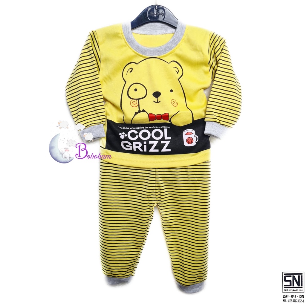 BOBOBAM BAJU BAYI UNISEX CEWE COWO SETELAN ANAK LUCU STELAN COWOK 6 12 BULAN KEREN TRENDY KEKINIAN SWEATER PIYAMA BERUANG