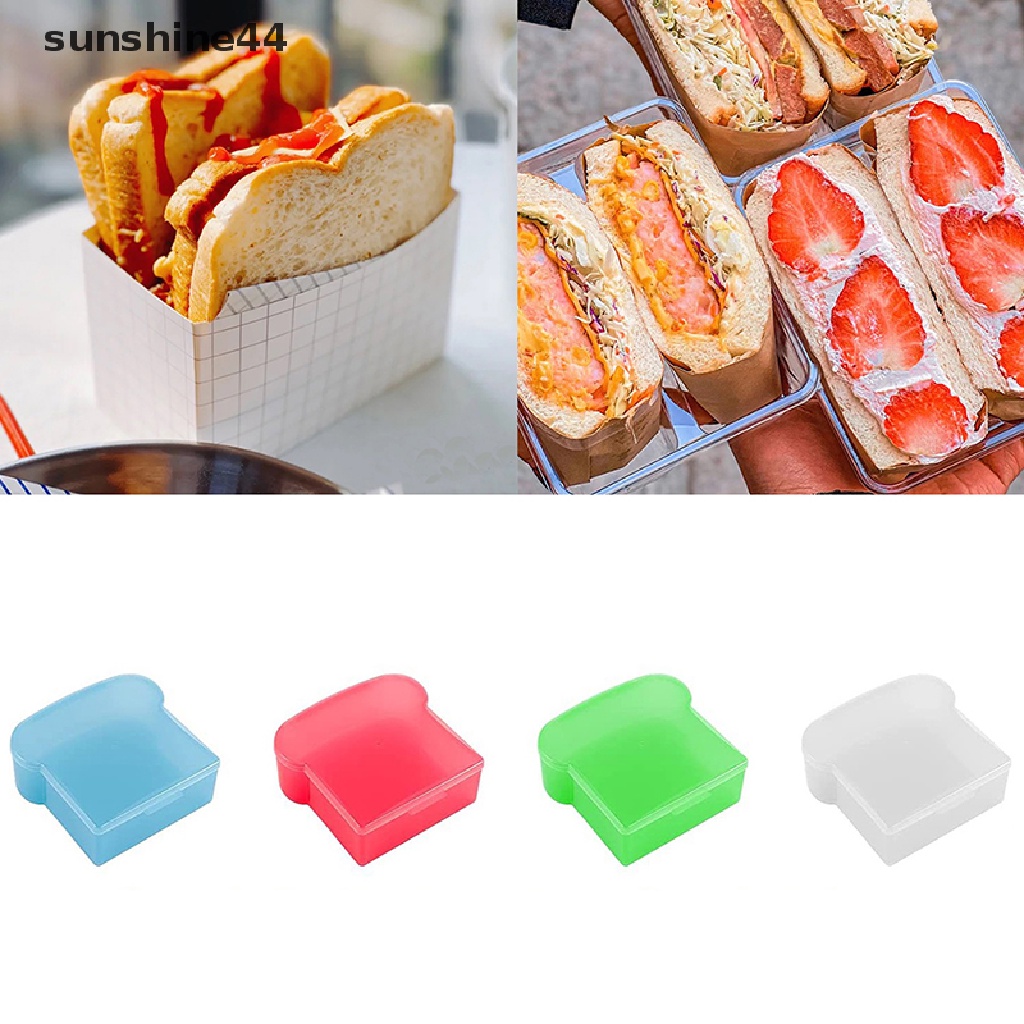 Sunshine Wadah Sandwich Plastik Dengan Tutup Reusable Food Storage Lunch Box.