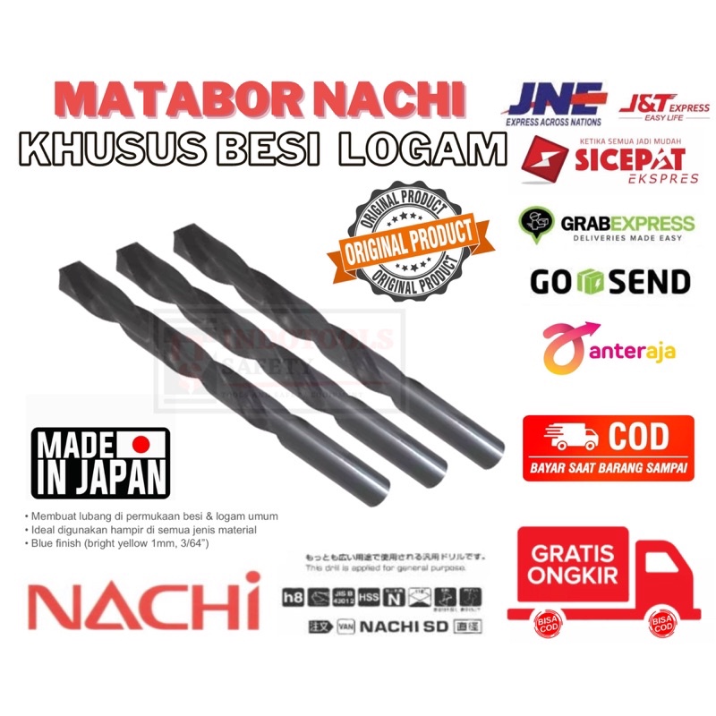 MATA BOR BESI HSS GUHRING POWERLINE NACHI DORMER 1mm 1.5mm 2mm 2.5mm 3mm 3.5mm 4mm 4.5mm 5mm 5.5mm ASLI MADE IN GERMANY MADE IN JAPAN MADE IN UK be