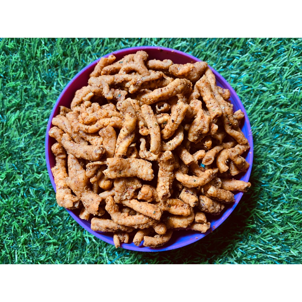 

Keripik Usus Ayam Pedas Jeruk Bumbu Melimpah 500gr