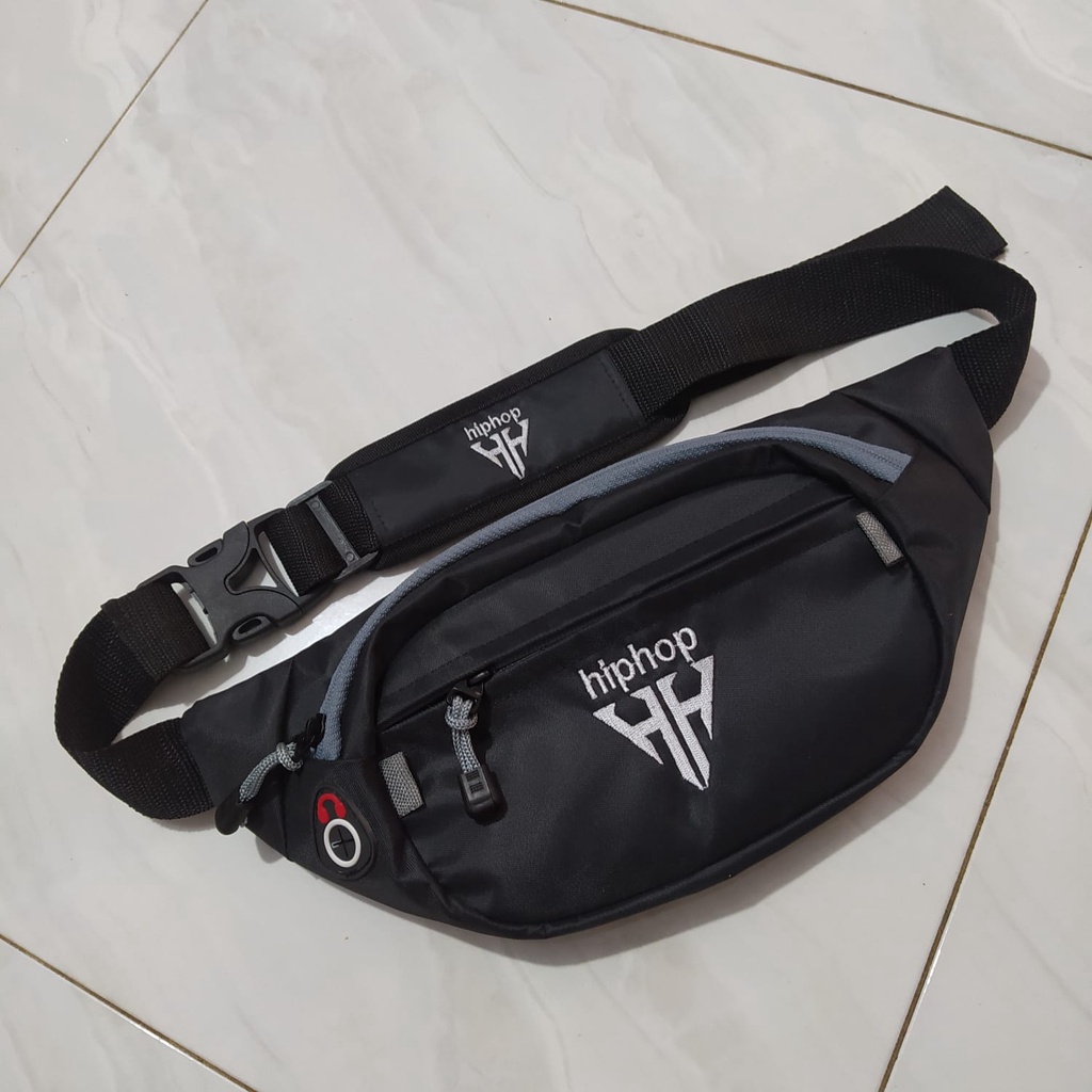 Waistbag pria gaul hiphop.zr bahan longcham 2sleting