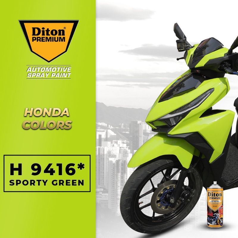 Pilok Cat Diton Premium Sporty Green 9416 Hijau Muda 400cc Cat Semprot Diton Premium Tahan Bensin