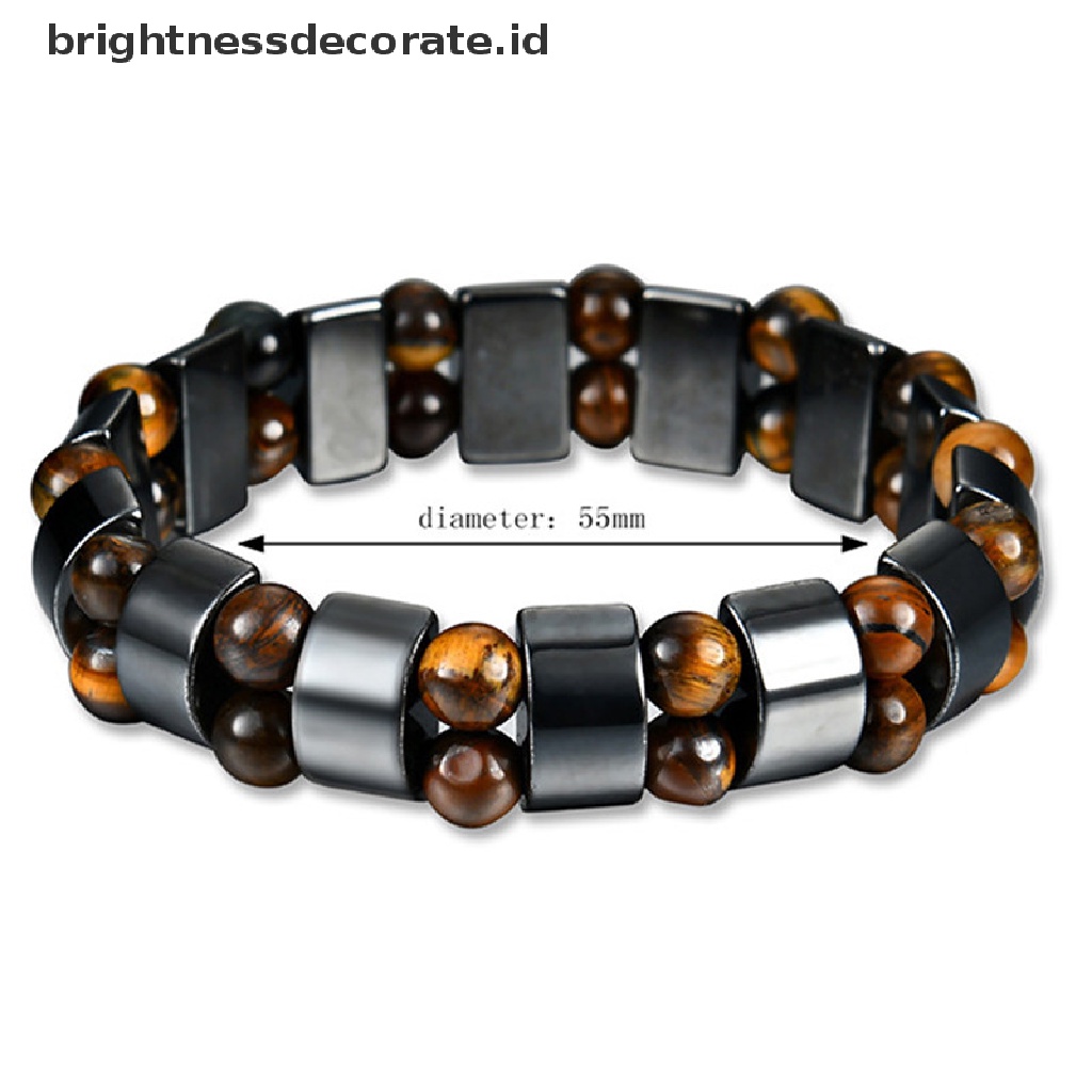 [Birth] Gelang Magnet Hitam Beads Terapi Batu Hematite Perawatan Kesehatan Perhiasan Penurunan Berat Badan [ID]