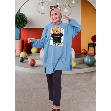 BLOUSE OVERSIZE LENGAN PANJANG LD 130CM DTF BEAR OVERSIZE