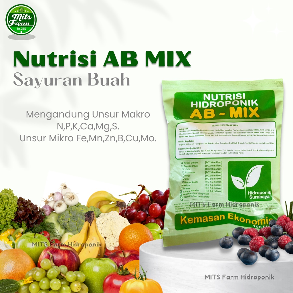 NUTRISI AB MIX SAYURAN BUAH NUTRISI HIDROPONIK