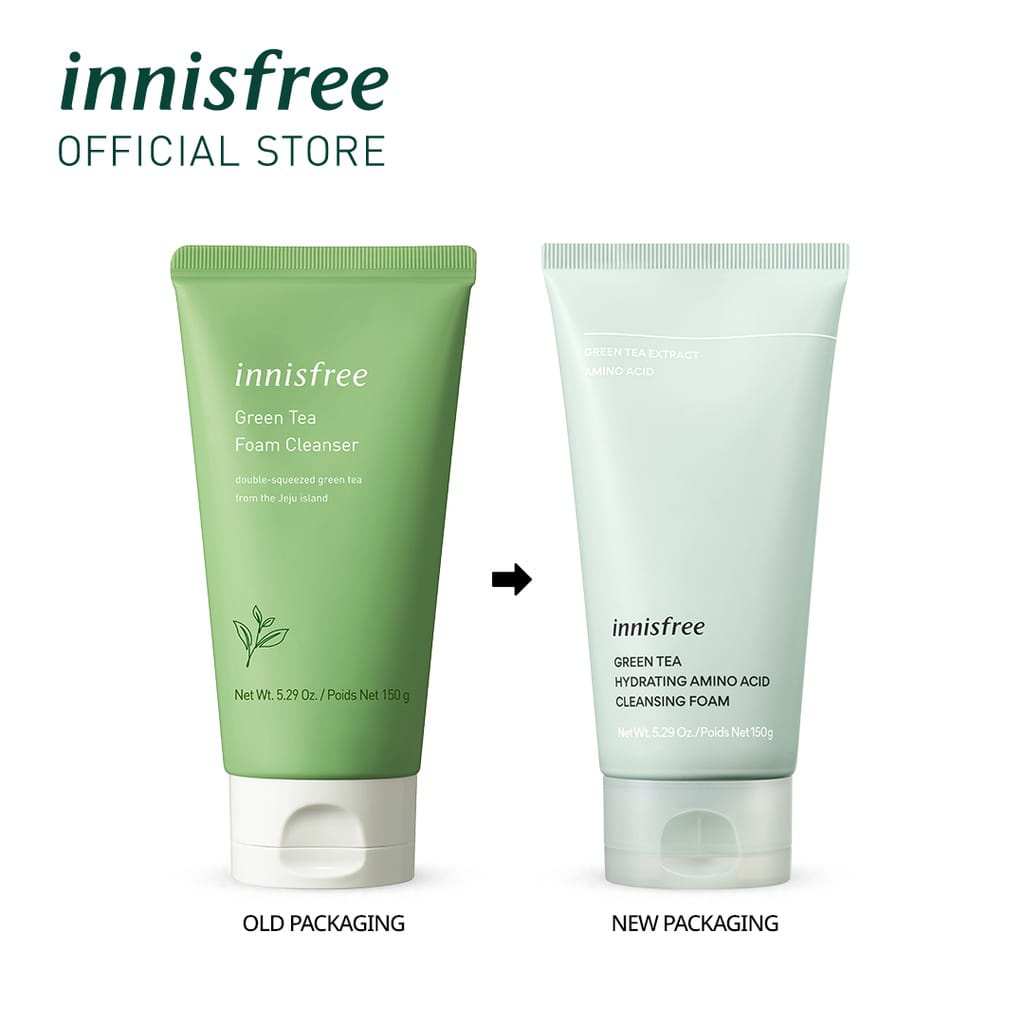 (BPOM Original) Innisfree Green Tea Foam Cleanser 150 ml Fullsize - Facial Wash Sabun Pencuci Wajah Inisfree - Hijau Ukuran Besar Kecil Sabun Cuci Muka Inisfre