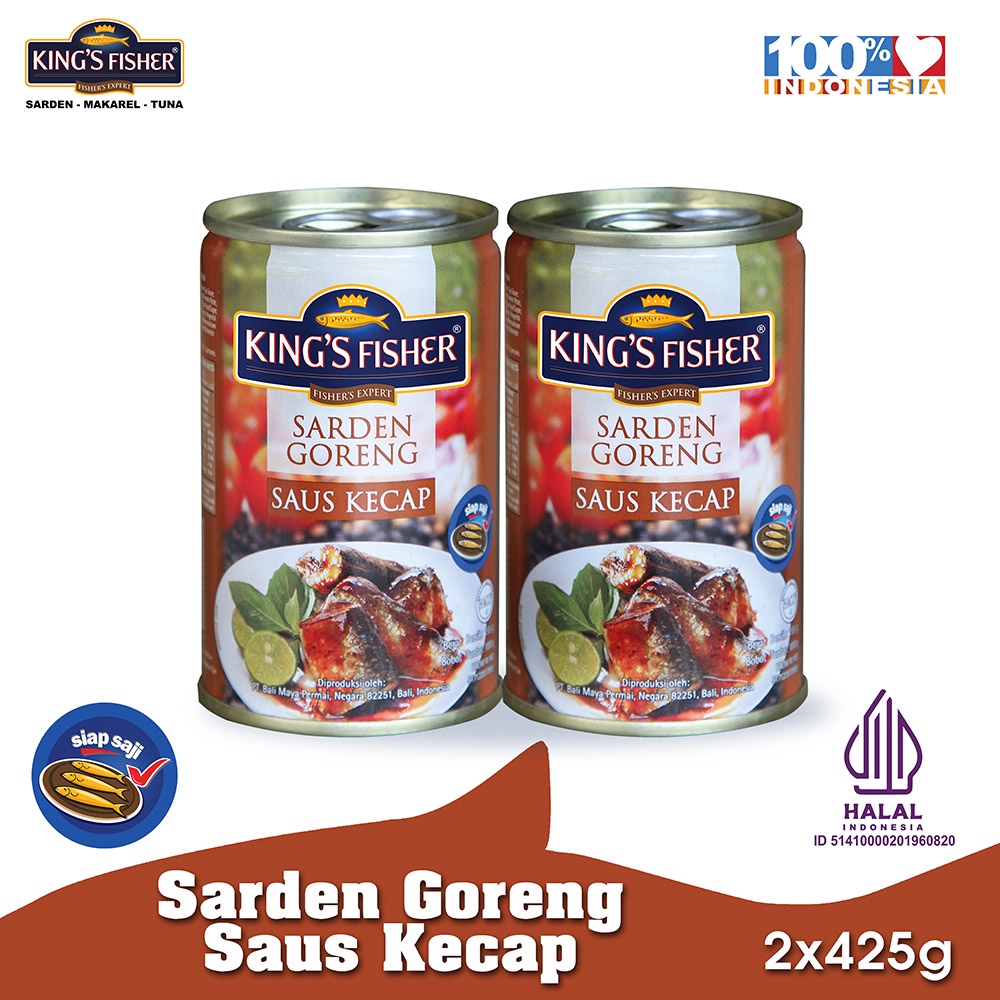 

King's Fisher Paket 2 pcs Sarden goreng kecap Makanan Kaleng 425 gr