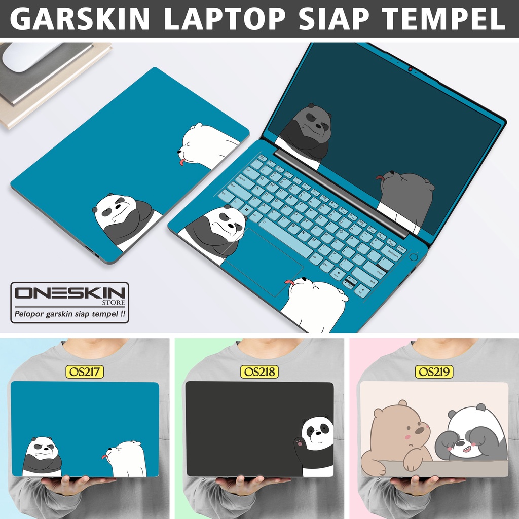 Garskin Sticker Laptop Protector Macbook Full Body Bottom Bezel Palmrest Skin Bare Bears Cute