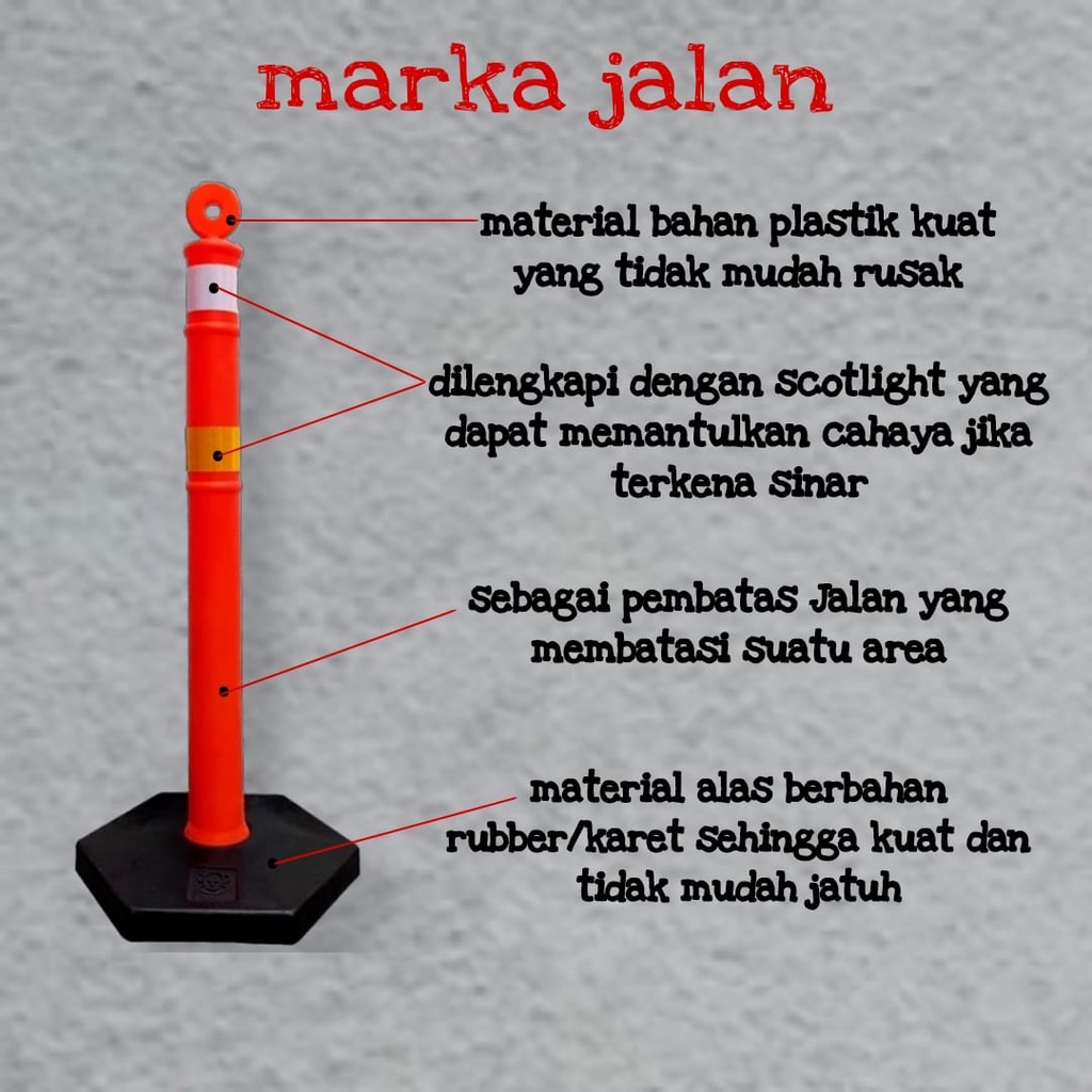 Stick Cone Plastik 2 Scotlight  Pembatas Parkir Traffic Cone