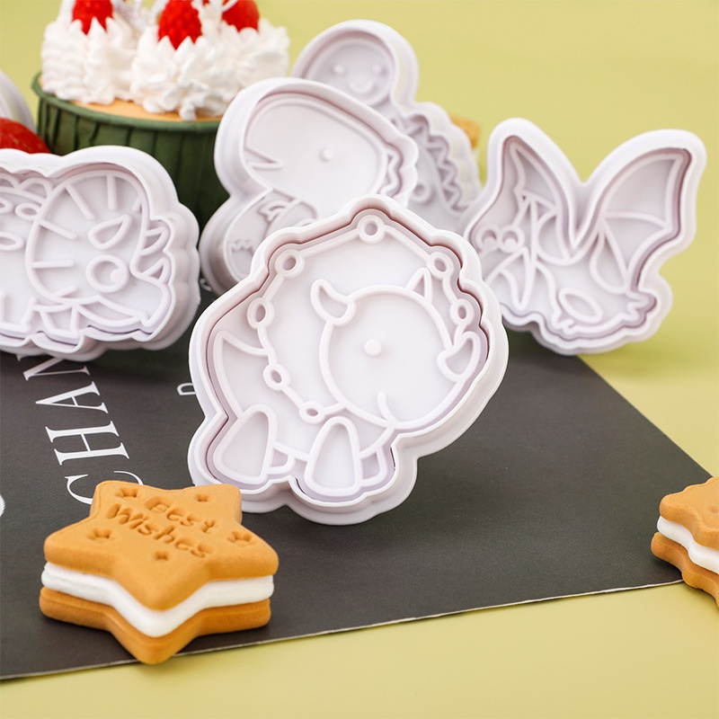 4pcs/Set Cetakan Kue Kering Animal Dinosaurus /Cookies Cutter Hewan Dino Hampers Birthday Lebaran Dino/Pemotong Kue