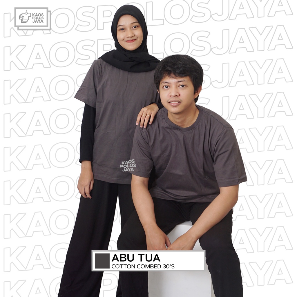 Kaos polos abu tua /Kaos Polos 100% cotton combed 30s / Kaos polos unisex / Kaos polos murah